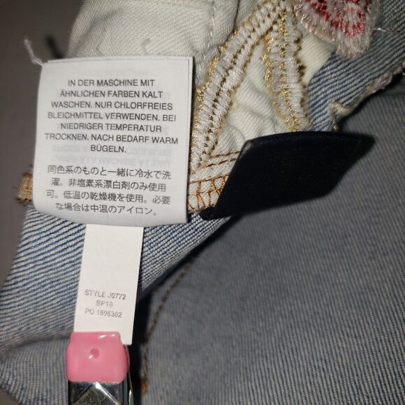 J CREW Slim Broken In Boyfriend Cropped Jeans with Floral Embroirdery Size 31P - Picture 7 of 8